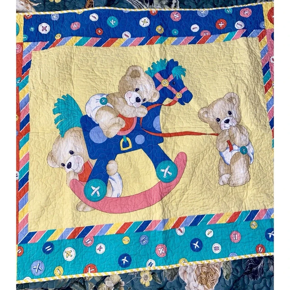 Hand Quilted Homemade Quilt Blanket 31x39